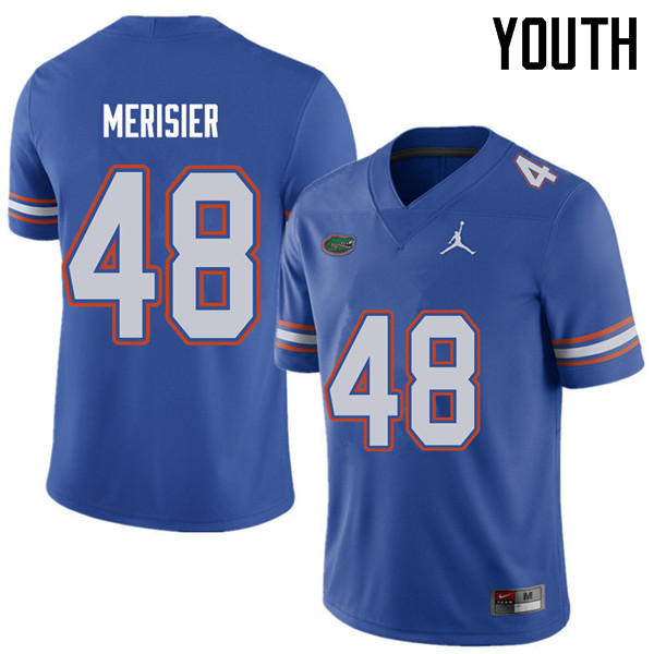 Jordan Brand Youth #48 Edwitch Merisier Florida Gators College Football Jerseys Sale-Royal